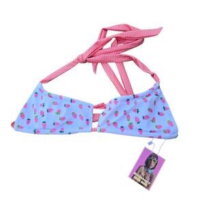 Strawberry milk mob “strawbaby” Swim Bikini Top Bra Sz Large